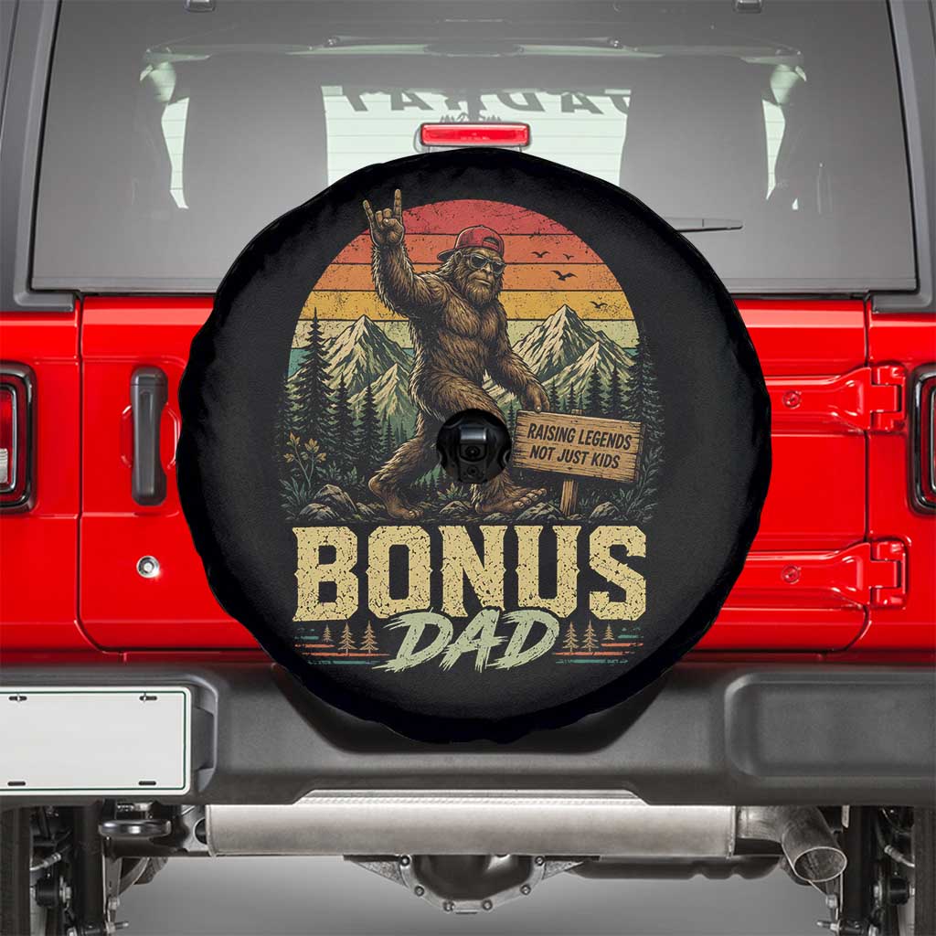 Bigfoot Bonus Dad Spare Tire Cover Retro Stepdad Fathers Day Gifts