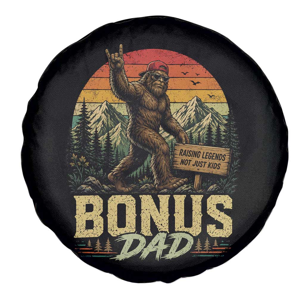 Bigfoot Bonus Dad Spare Tire Cover Retro Stepdad Fathers Day Gifts