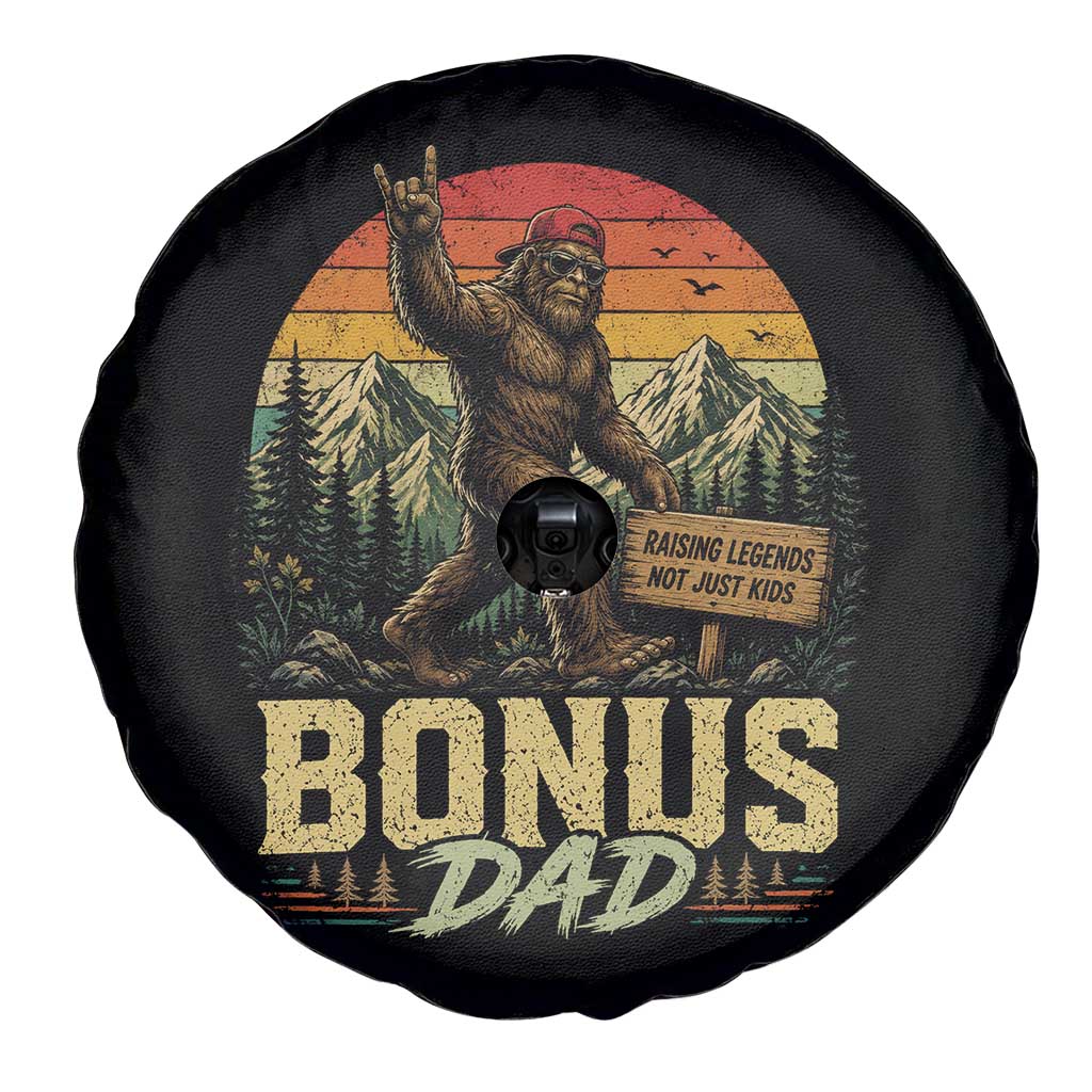 Bigfoot Bonus Dad Spare Tire Cover Retro Stepdad Fathers Day Gifts