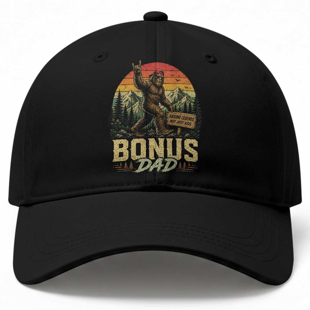 Bigfoot Bonus Dad Baseball Cap Retro Stepdad Fathers Day Gifts