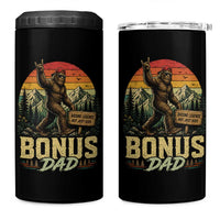 Bigfoot Bonus Dad 4 in 1 Can Cooler Tumbler Retro Stepdad Fathers Day Gifts