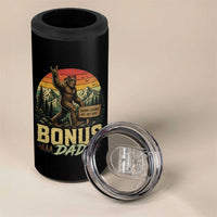 Bigfoot Bonus Dad 4 in 1 Can Cooler Tumbler Retro Stepdad Fathers Day Gifts