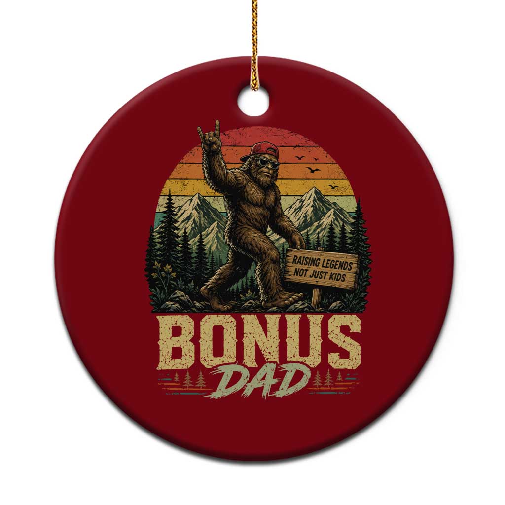 Bigfoot Bonus Dad Ceramic Ornament Retro Stepdad Fathers Day Gifts