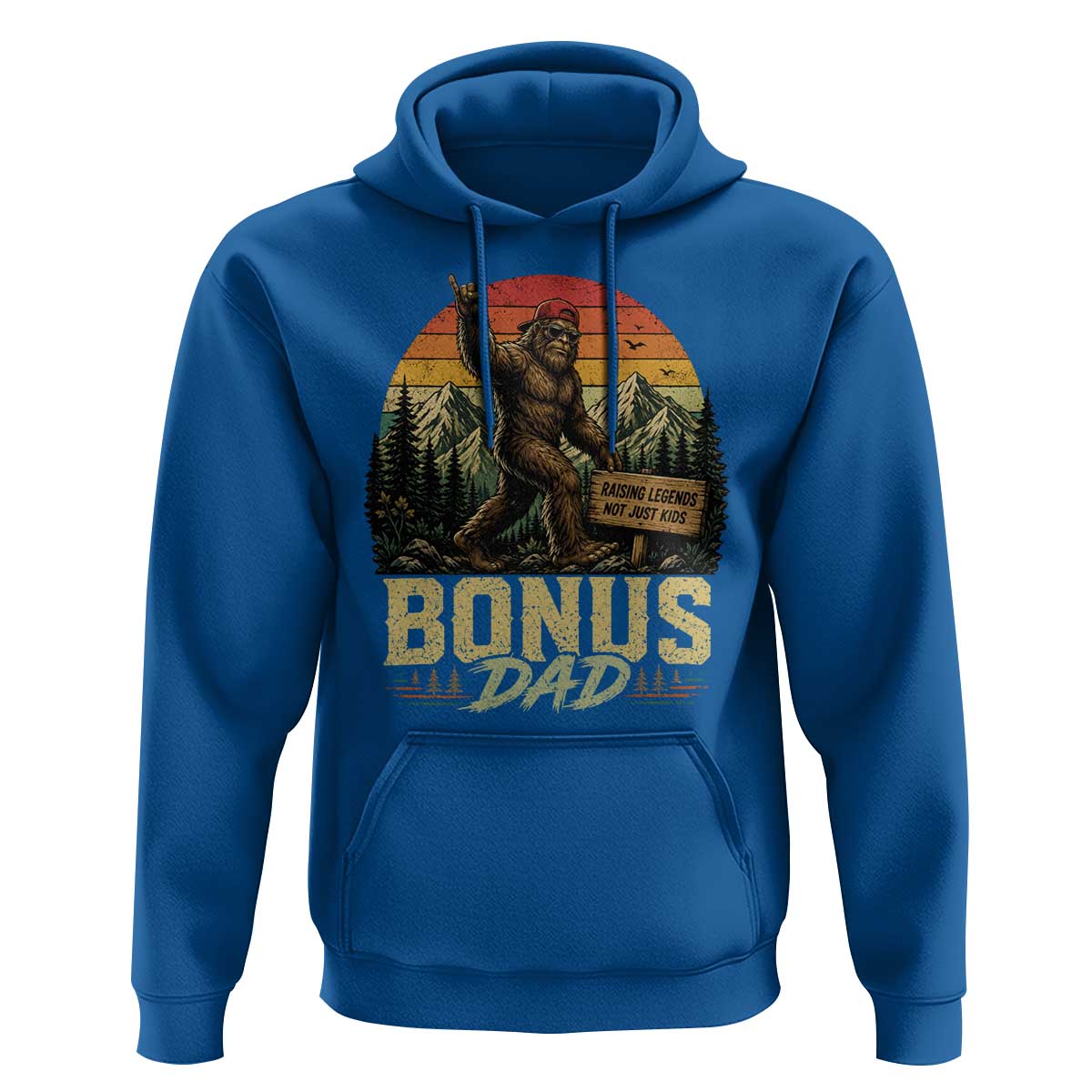 Bigfoot Bonus Dad Hoodie Retro Stepdad Fathers Day Gifts