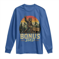 Bigfoot Bonus Dad Long Sleeve Shirt Retro Stepdad Fathers Day Gifts