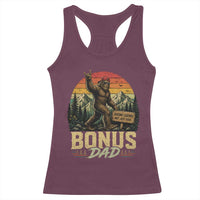 Bigfoot Bonus Dad Racerback Tank Top Retro Stepdad Fathers Day Gifts