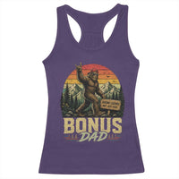 Bigfoot Bonus Dad Racerback Tank Top Retro Stepdad Fathers Day Gifts