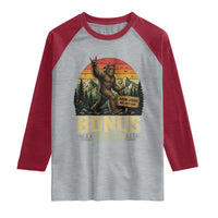 Bigfoot Bonus Dad Raglan Shirt Retro Stepdad Fathers Day Gifts