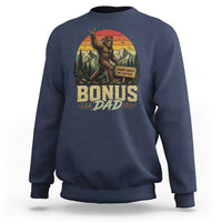 Bigfoot Bonus Dad Sweatshirt Retro Stepdad Fathers Day Gifts