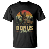 Bigfoot Bonus Dad T Shirt Retro Stepdad Fathers Day Gifts