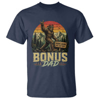 Bigfoot Bonus Dad T Shirt Retro Stepdad Fathers Day Gifts