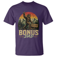 Bigfoot Bonus Dad T Shirt Retro Stepdad Fathers Day Gifts