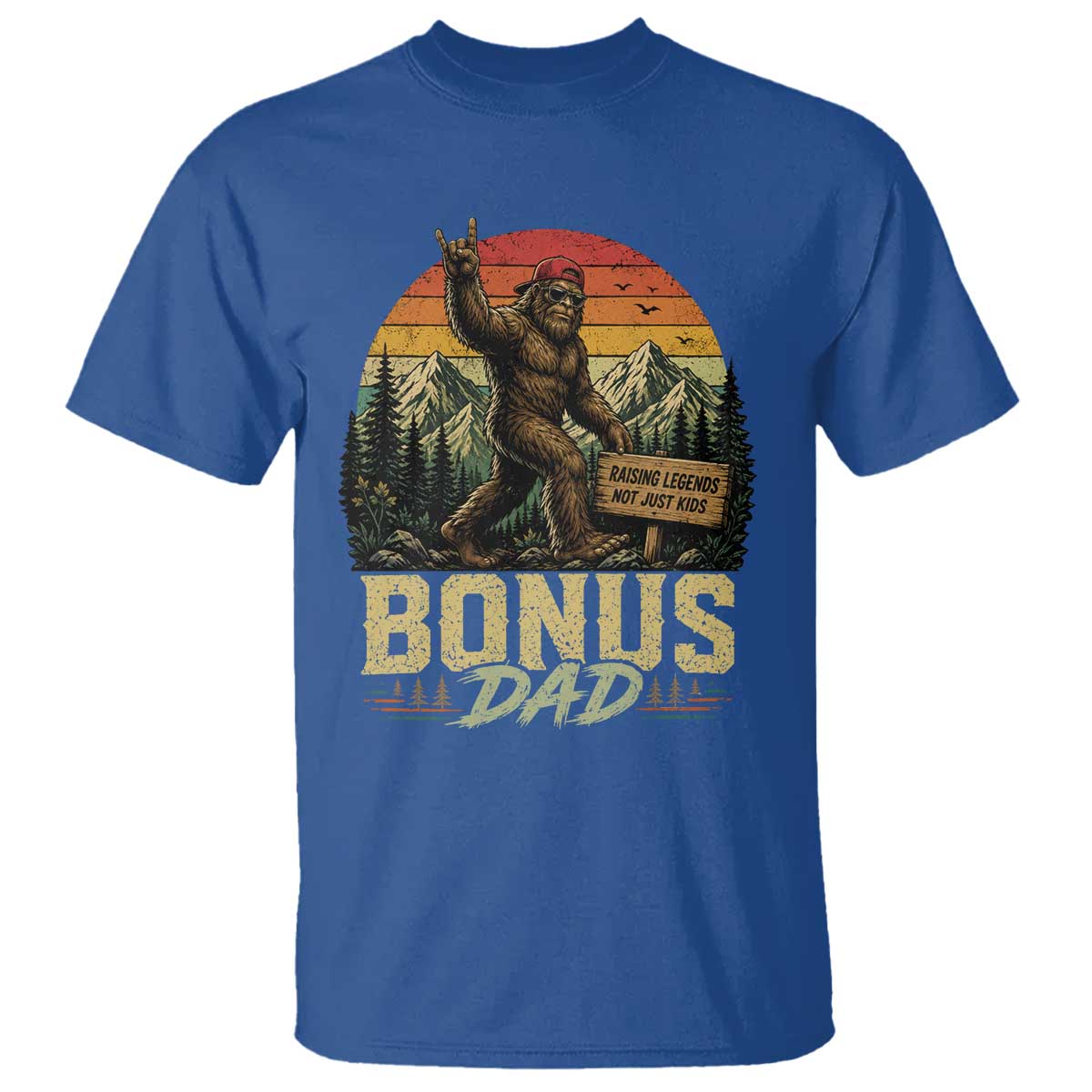 Bigfoot Bonus Dad T Shirt Retro Stepdad Fathers Day Gifts
