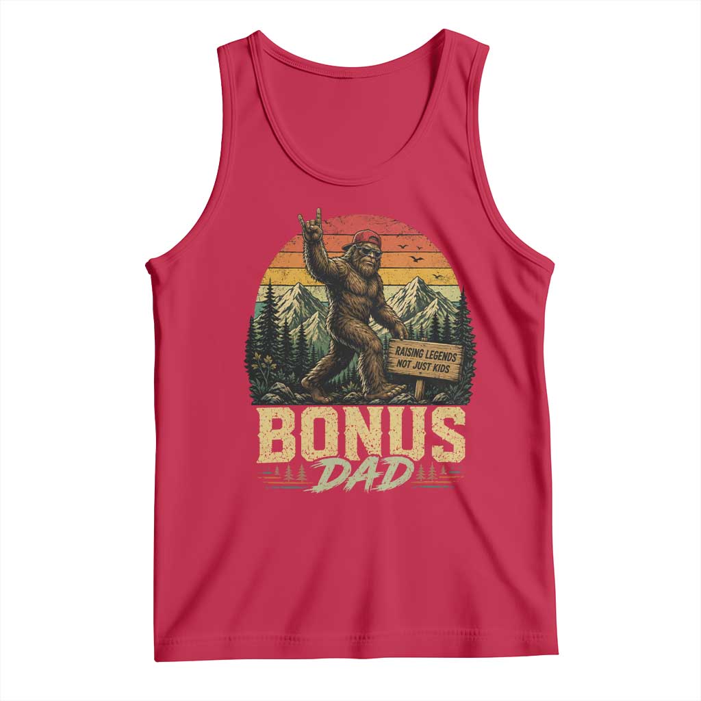 Bigfoot Bonus Dad Tank Top Retro Stepdad Fathers Day Gifts