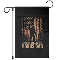 One Badass Bonus Dad Garden Flag Vintage Bigfoot Stepdad American Flag