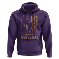 One Badass Bonus Dad Hoodie Vintage Bigfoot Stepdad American Flag