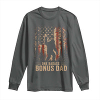 One Badass Bonus Dad Long Sleeve Shirt Vintage Bigfoot Stepdad American Flag
