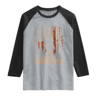 One Badass Bonus Dad Raglan Shirt Vintage Bigfoot Stepdad American Flag