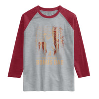 One Badass Bonus Dad Raglan Shirt Vintage Bigfoot Stepdad American Flag