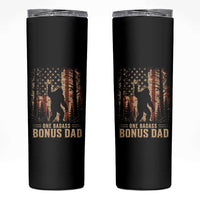 One Badass Bonus Dad Skinny Tumbler Vintage Bigfoot Stepdad American Flag