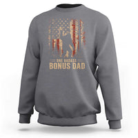 One Badass Bonus Dad Sweatshirt Vintage Bigfoot Stepdad American Flag