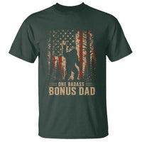 One Badass Bonus Dad T Shirt Vintage Bigfoot Stepdad American Flag