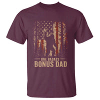 One Badass Bonus Dad T Shirt Vintage Bigfoot Stepdad American Flag