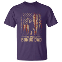 One Badass Bonus Dad T Shirt Vintage Bigfoot Stepdad American Flag