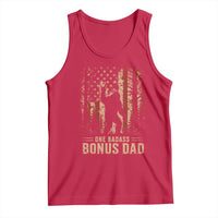 One Badass Bonus Dad Tank Top Vintage Bigfoot Stepdad American Flag