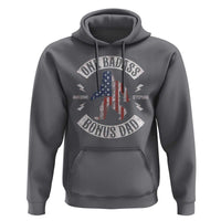 One Badass Bonus Dad Hoodie Vintage Bigfoot Stepdad Birthday Step Dad US Flag