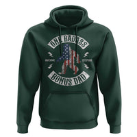 One Badass Bonus Dad Hoodie Vintage Bigfoot Stepdad Birthday Step Dad US Flag