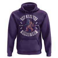 One Badass Bonus Dad Hoodie Vintage Bigfoot Stepdad Birthday Step Dad US Flag