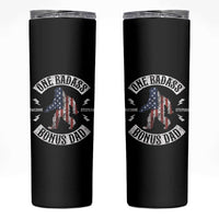 One Badass Bonus Dad Skinny Tumbler Vintage Bigfoot Stepdad Birthday Step Dad US Flag