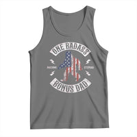 One Badass Bonus Dad Tank Top Vintage Bigfoot Stepdad Birthday Step Dad US Flag
