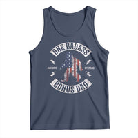 One Badass Bonus Dad Tank Top Vintage Bigfoot Stepdad Birthday Step Dad US Flag
