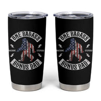 One Badass Bonus Dad Tumbler Cup Vintage Bigfoot Stepdad Birthday Step Dad US Flag