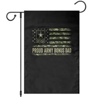 Proud Army Bonus Dad Garden Flag Vintage Stepdad Birthday Step Dad Camo US Flag