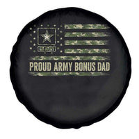 Proud Army Bonus Dad Spare Tire Cover Vintage Stepdad Birthday Step Dad Camo US Flag