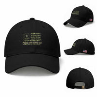 Proud Army Bonus Dad Baseball Cap Vintage Stepdad Birthday Step Dad Camo US Flag