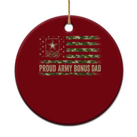 Proud Army Bonus Dad Ceramic Ornament Vintage Stepdad Birthday Step Dad Camo US Flag