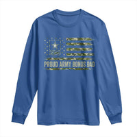 Proud Army Bonus Dad Long Sleeve Shirt Vintage Stepdad Birthday Step Dad Camo US Flag