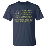 Proud Army Bonus Dad T Shirt Vintage Stepdad Birthday Step Dad Camo US Flag