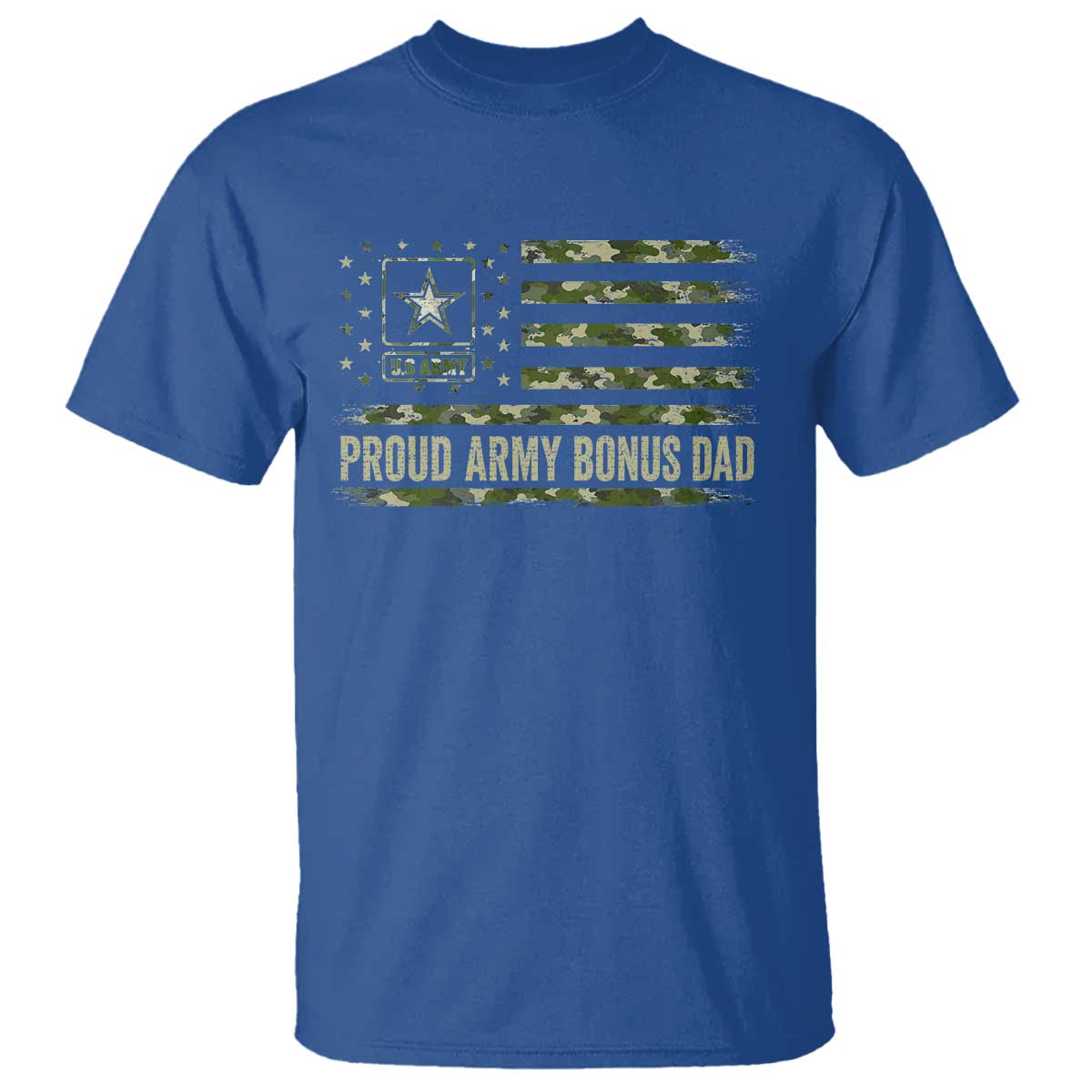 Proud Army Bonus Dad T Shirt Vintage Stepdad Birthday Step Dad Camo US Flag