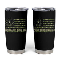 Proud Army Bonus Dad Tumbler Cup Vintage Stepdad Birthday Step Dad Camo US Flag