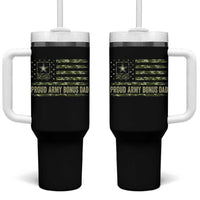 Proud Army Bonus Dad Tumbler With Handle Vintage Stepdad Birthday Step Dad Camo US Flag