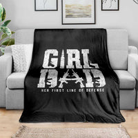 Girl Dad Throw Blanket Vintage Her First Line Of Defense Gun Lovers Fathers Day