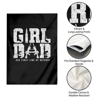 Girl Dad Garden Flag Vintage Her First Line Of Defense Gun Lovers Fathers Day