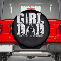 Girl Dad Spare Tire Cover Vintage Her First Line Of Defense Gun Lovers Fathers Day