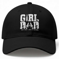 Girl Dad Baseball Cap Vintage Her First Line Of Defense Gun Lovers Fathers Day