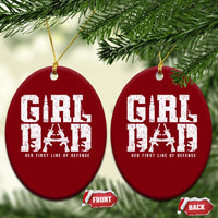 Girl Dad Ceramic Ornament Vintage Her First Line Of Defense Gun Lovers Fathers Day